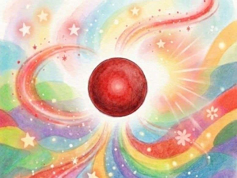 Dibujo del punto rojo en la portada del cuento de Anaís Isarre