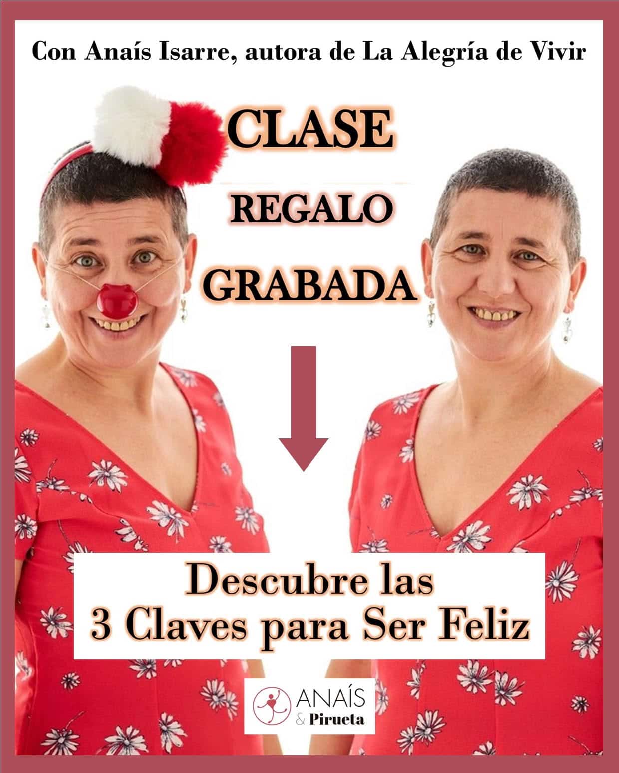 cartel clase de regalo de anaís y Pirueta con las dos mirando a cámara.